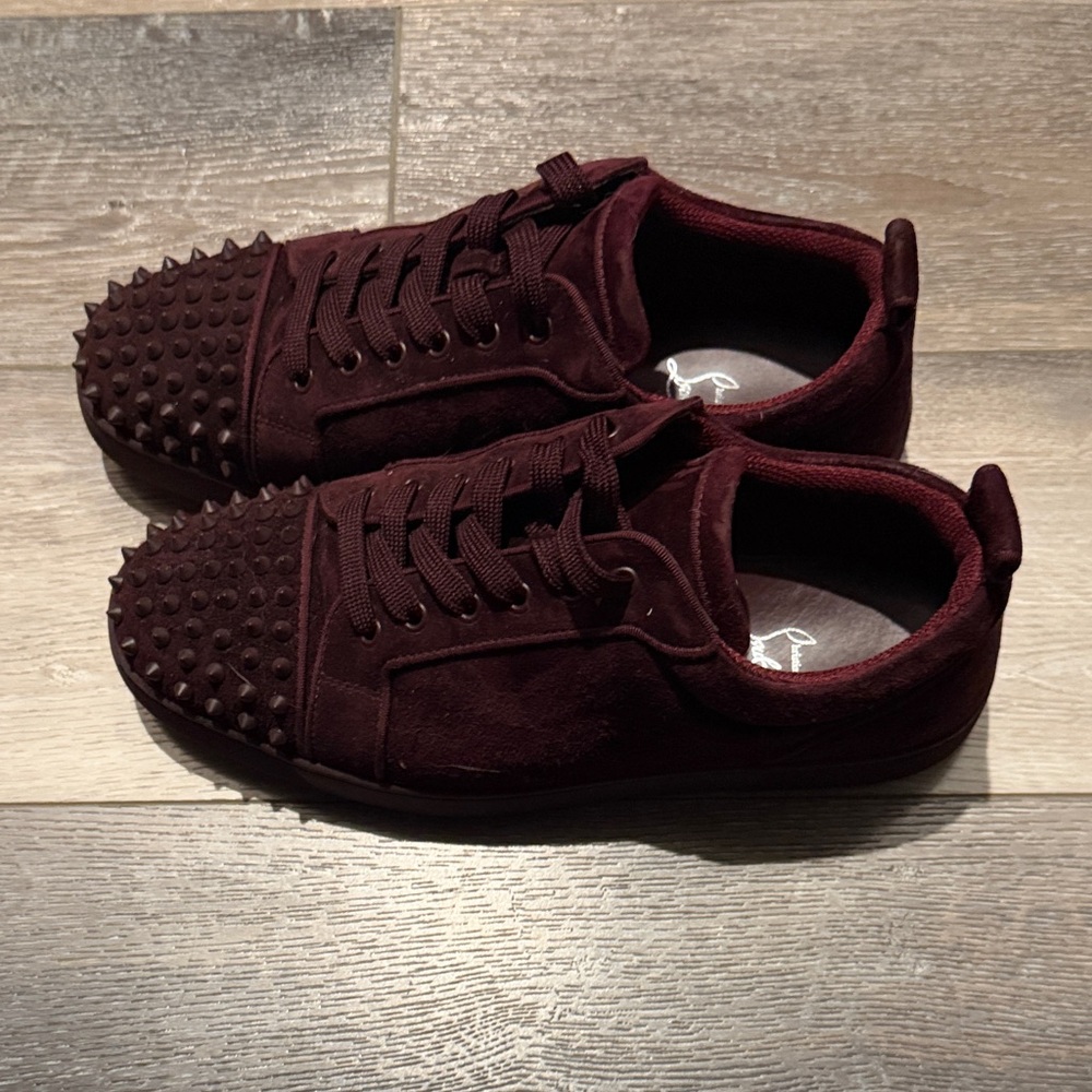 Men's Burgundy Spiked Sneakers